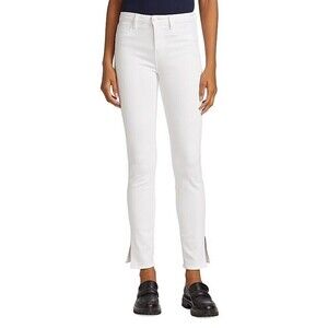 L’AGENCE Josie High Rise Skinny Jeans Size 25 White Women’s Split Side Hem NWOT